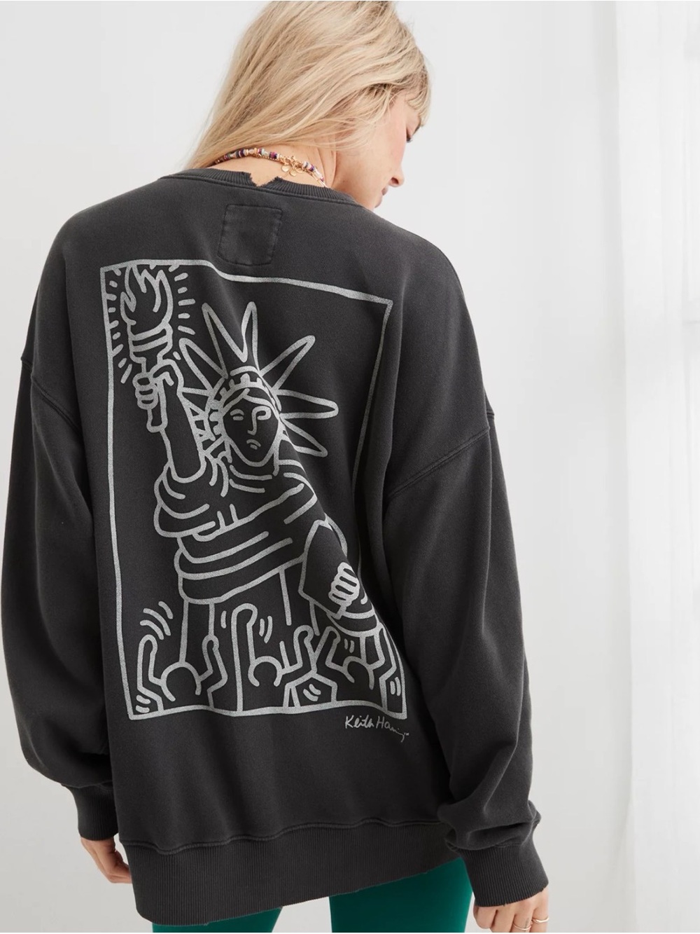 Aerie The Chill Crew Keith Haring Pullover Sweatshirt - #